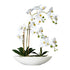 Kopu® Kunstblume Orchidee 60 cm weiß mit Schale oval - Phalenopsis