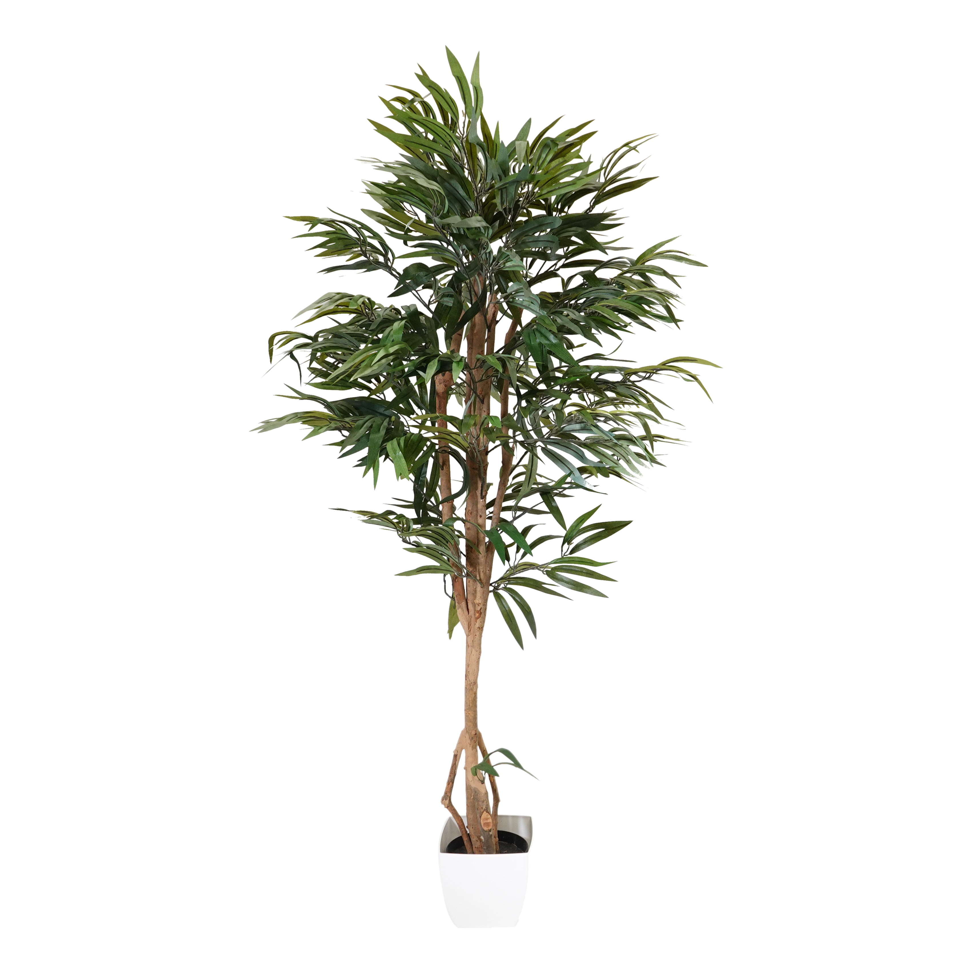 Kopu® Kunstpflanze Ficus 150 cm im weißen Topf – 720 Blätter