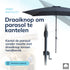 Kopu® Sevilla Parasol Rechthoek 200x300 cm met Hoes - Balkonparasol Grijs
