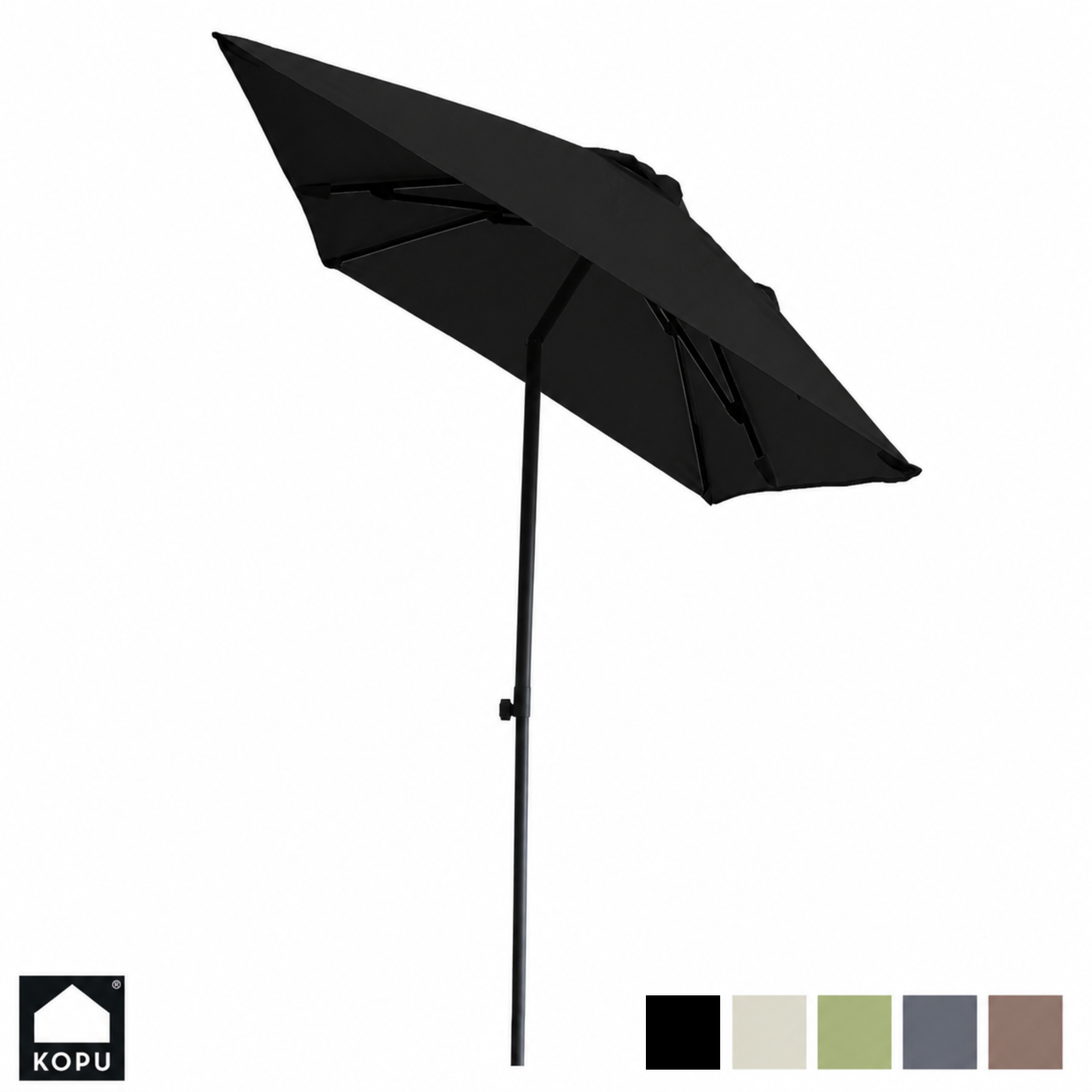 Kopu® Leon Parasol met Hoes Rechthoek 150x250 cm - Balkonparasol - Zwart