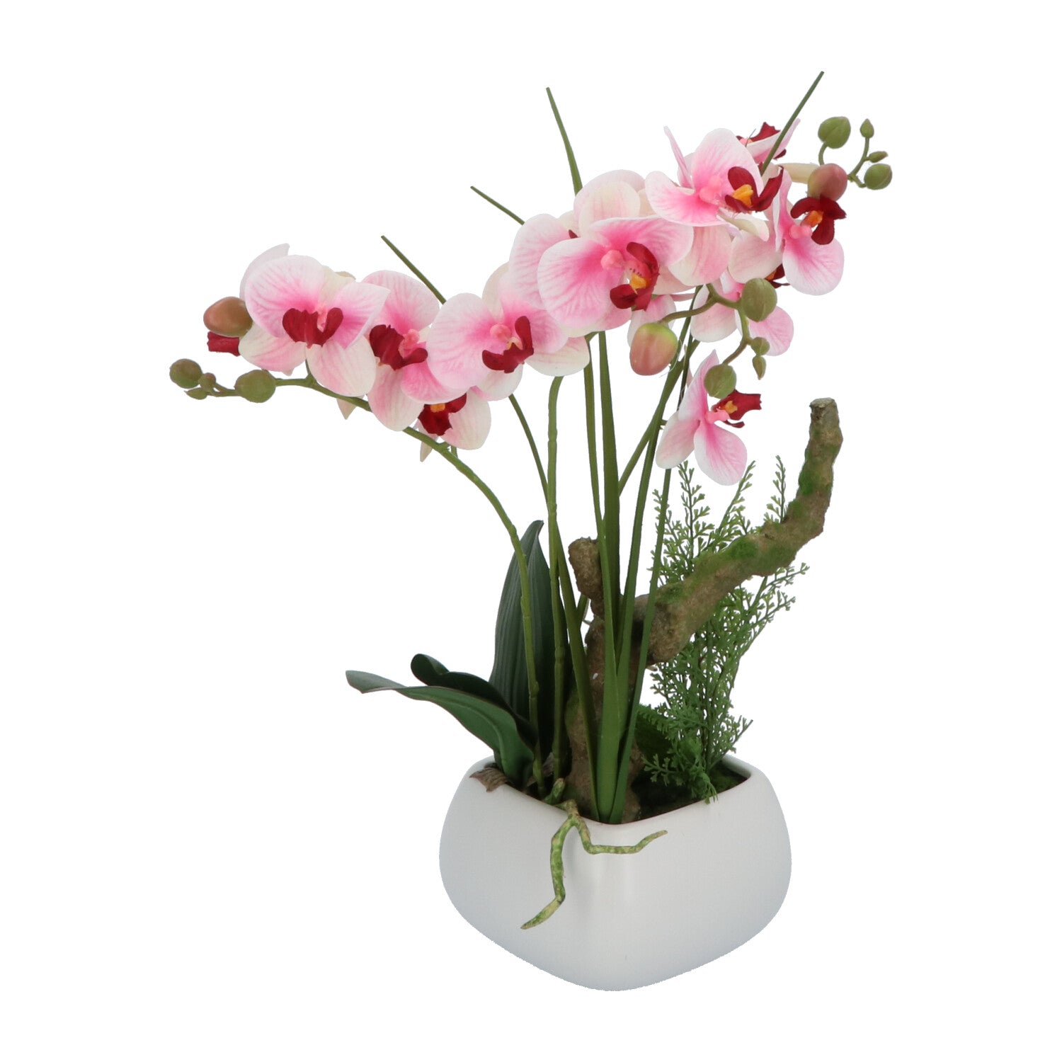 Kopu® Künstliche Blumen-Orchidee, 46 cm, lila Blumentopf, quadratisch – Phalaenopsis