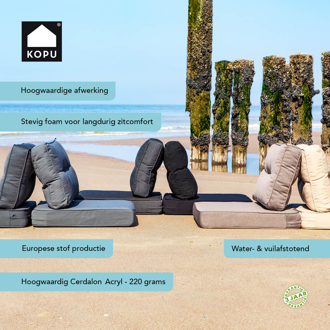 Kopu® Melan Loungekussen-set Zit en Rug 60 cm - Creme