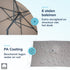 Kopu® Sevilla Parasol Rechthoek 200x300 cm met Hoes en voet - Balkonparasol Taupe