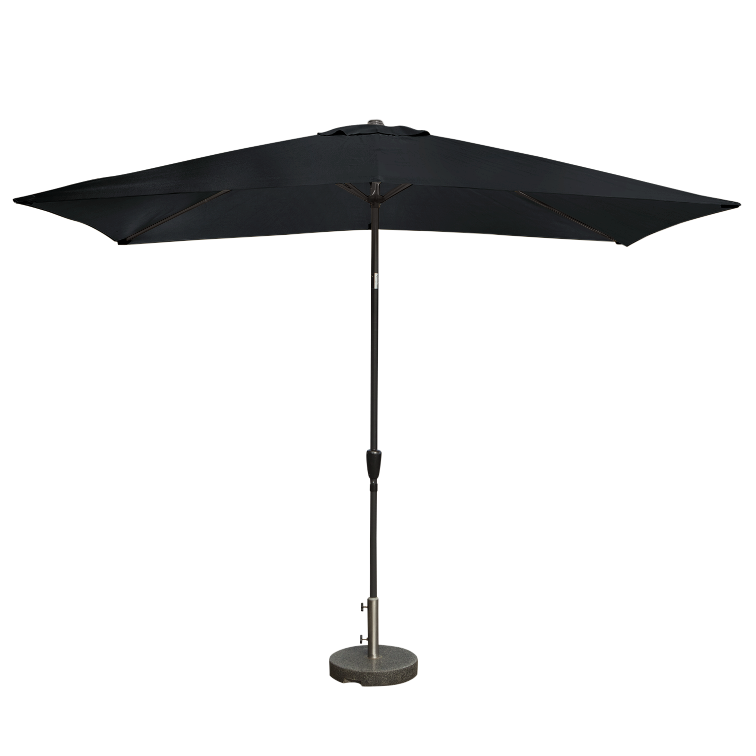 Kopu® rechteckiger Sonnenschirm Bilbao 150x250 cm mit Bezug und Sockel - Schwarz