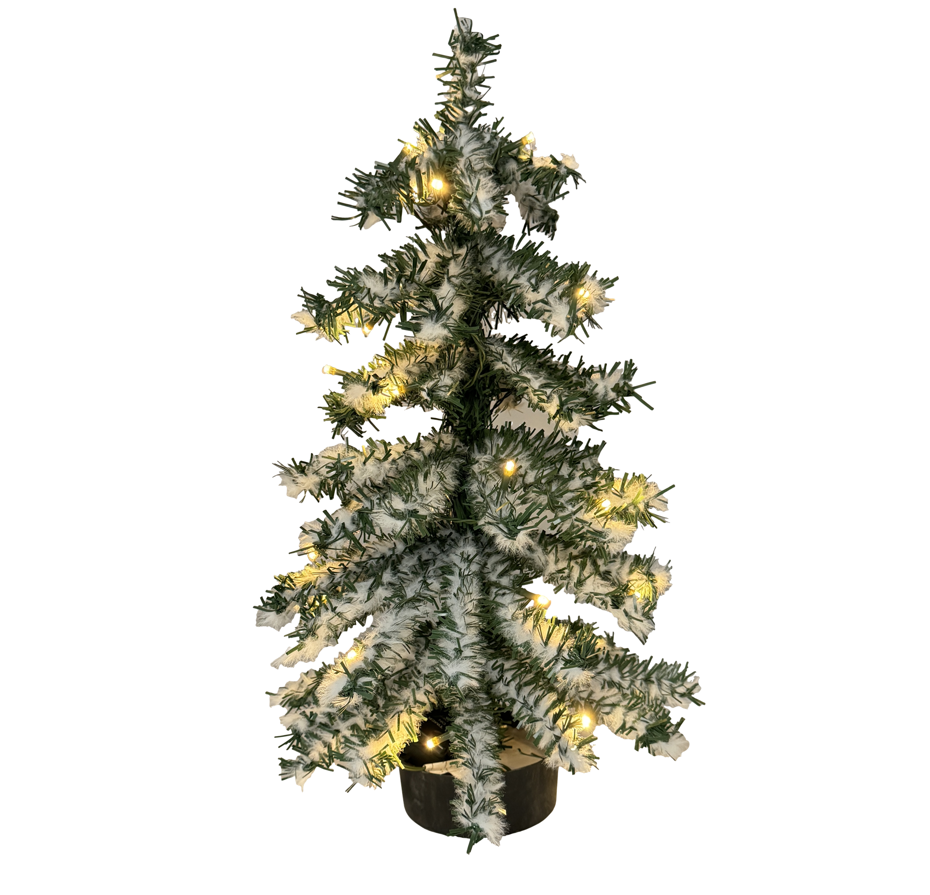 Excellent Trees® Valbo Mini Kerstboom 50 cm met batterij verlichting en Sneeuw - Kunstkerstboom met 72 Lampjes