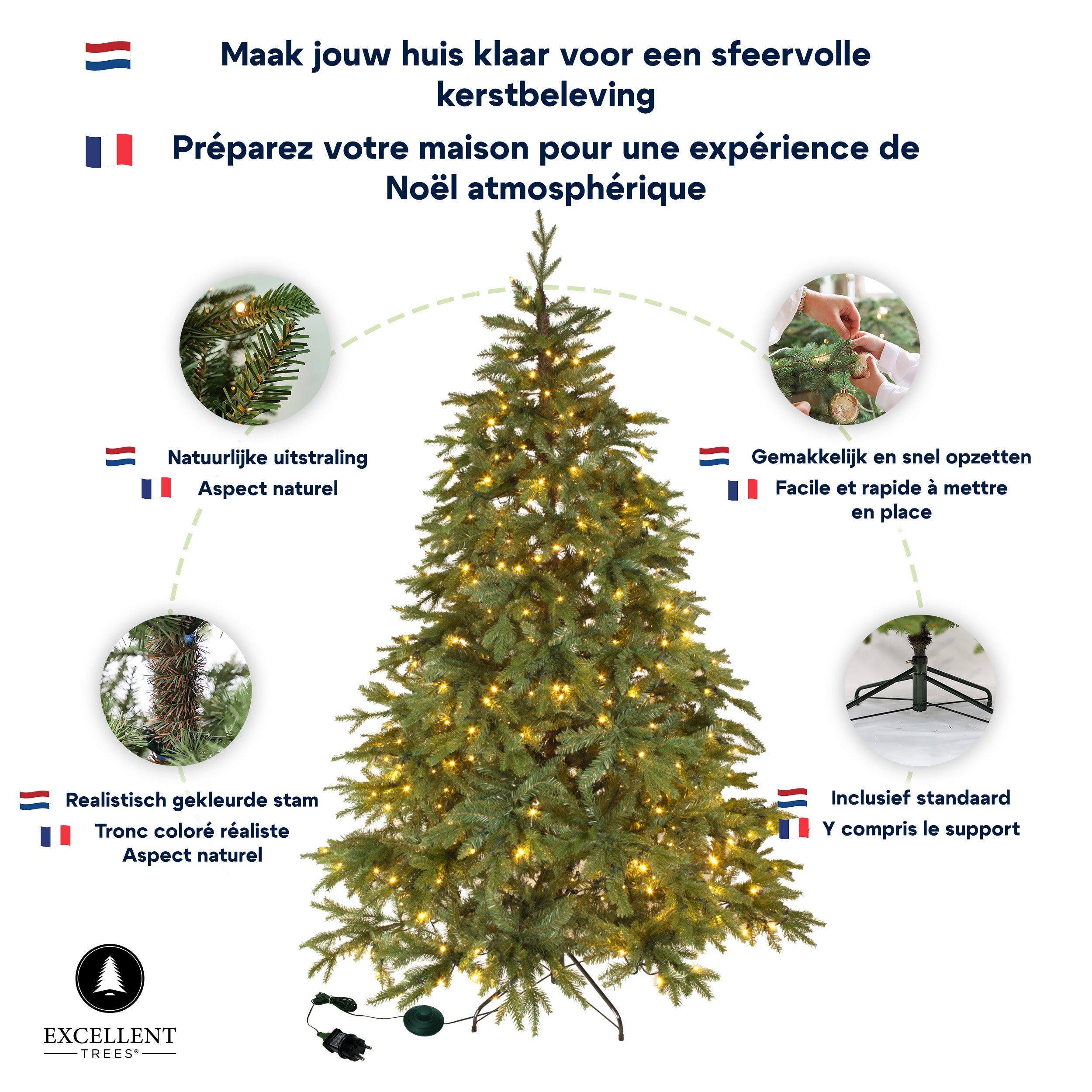 Excellent Trees® LED Ulvik 300 cm - Premium XL Kerstboom met 860 lampjes - ⌀178cm - 300cm