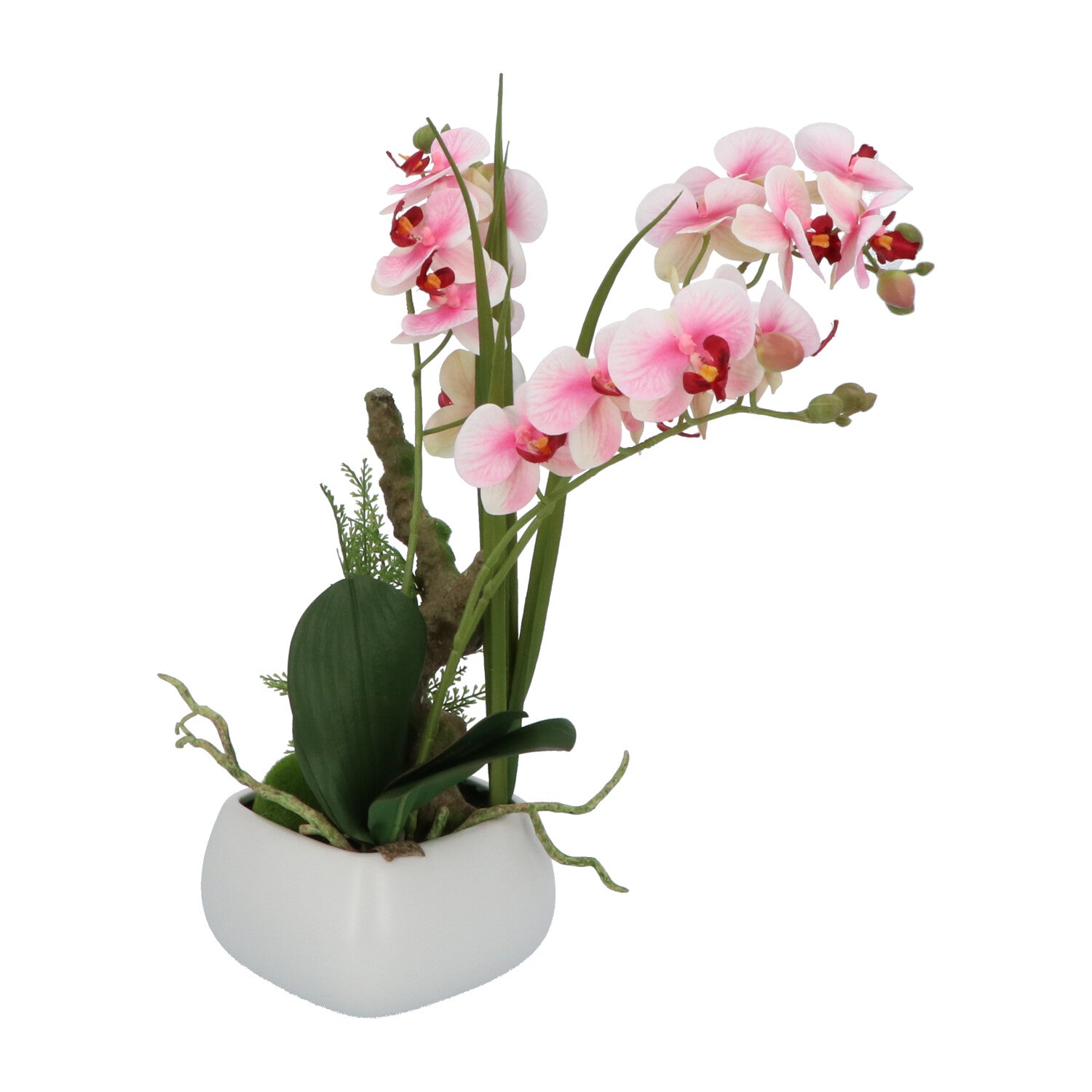 Kopu® Künstliche Blumen-Orchidee, 46 cm, lila Blumentopf, quadratisch – Phalaenopsis