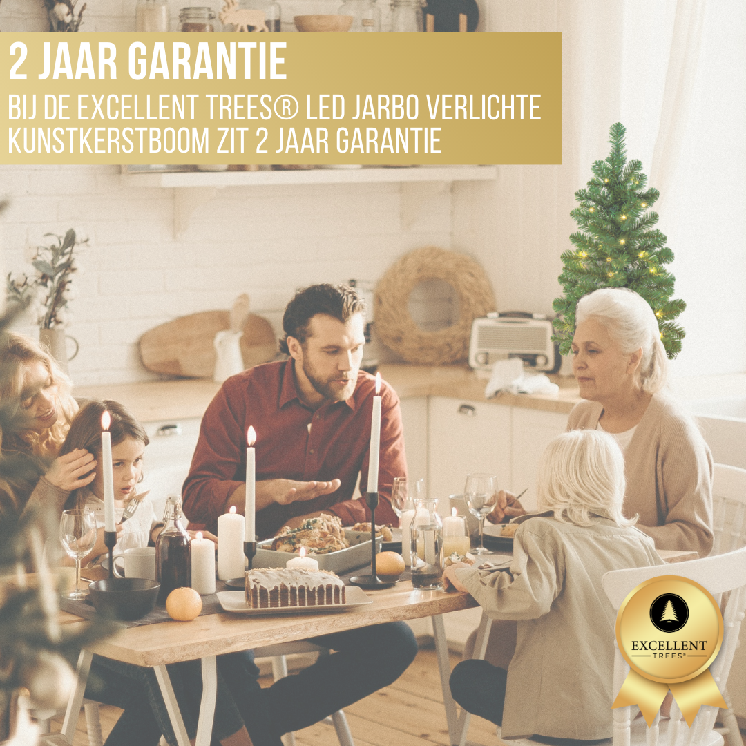 Excellent Trees® Jarbo 60 cm Mini Kerstboom - Batterij Verlichting 35 LED Lampjes - kant en klaar