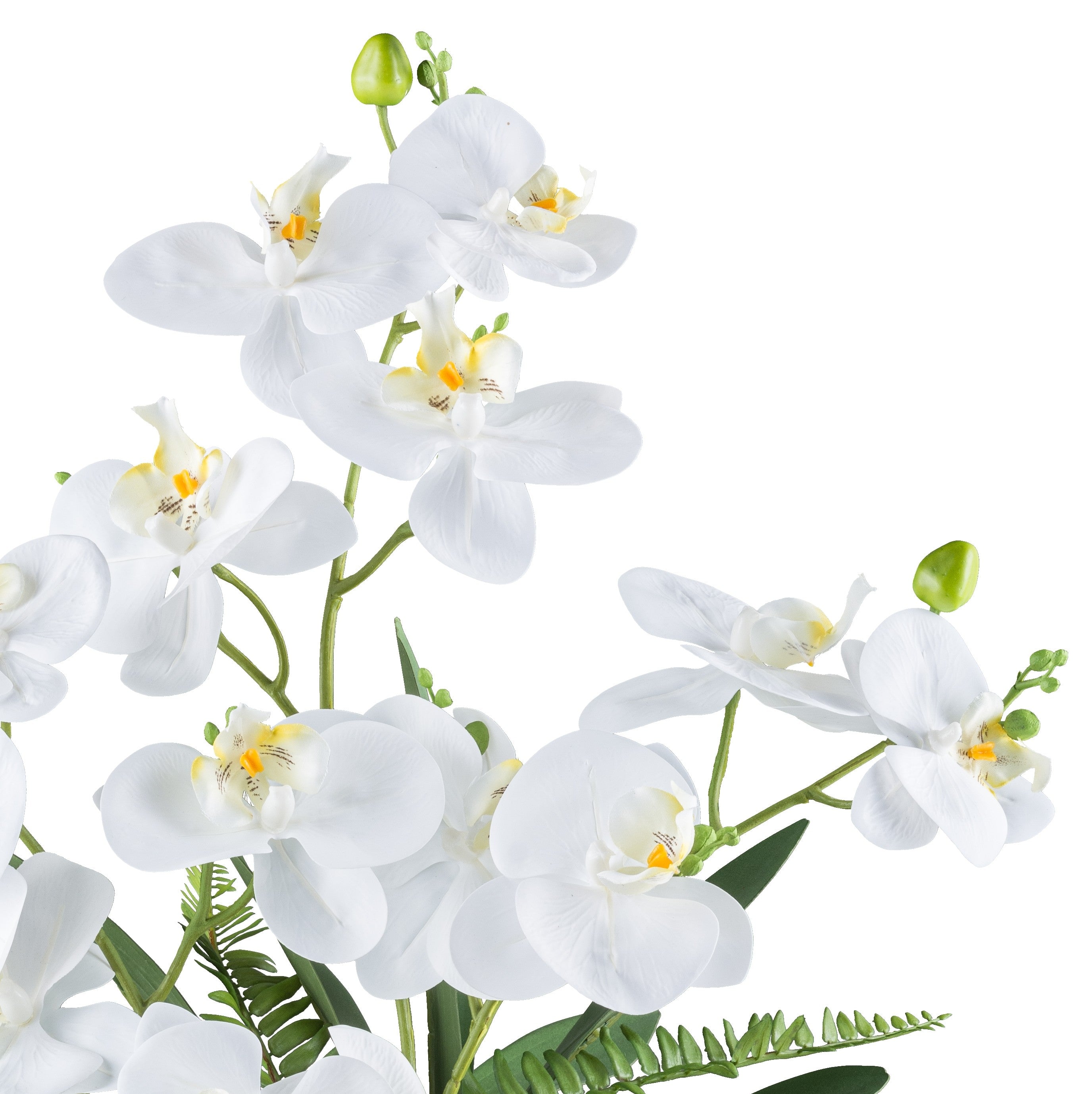 Kopu® Kunstbloem Orchidee 55 cm 4 takken op schaal - Phalaenopsis Wit