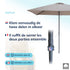 Kopu® Leon Parasol Rechthoek 150x250cm met Hoes - Hoogteverstelbaar - Taupe