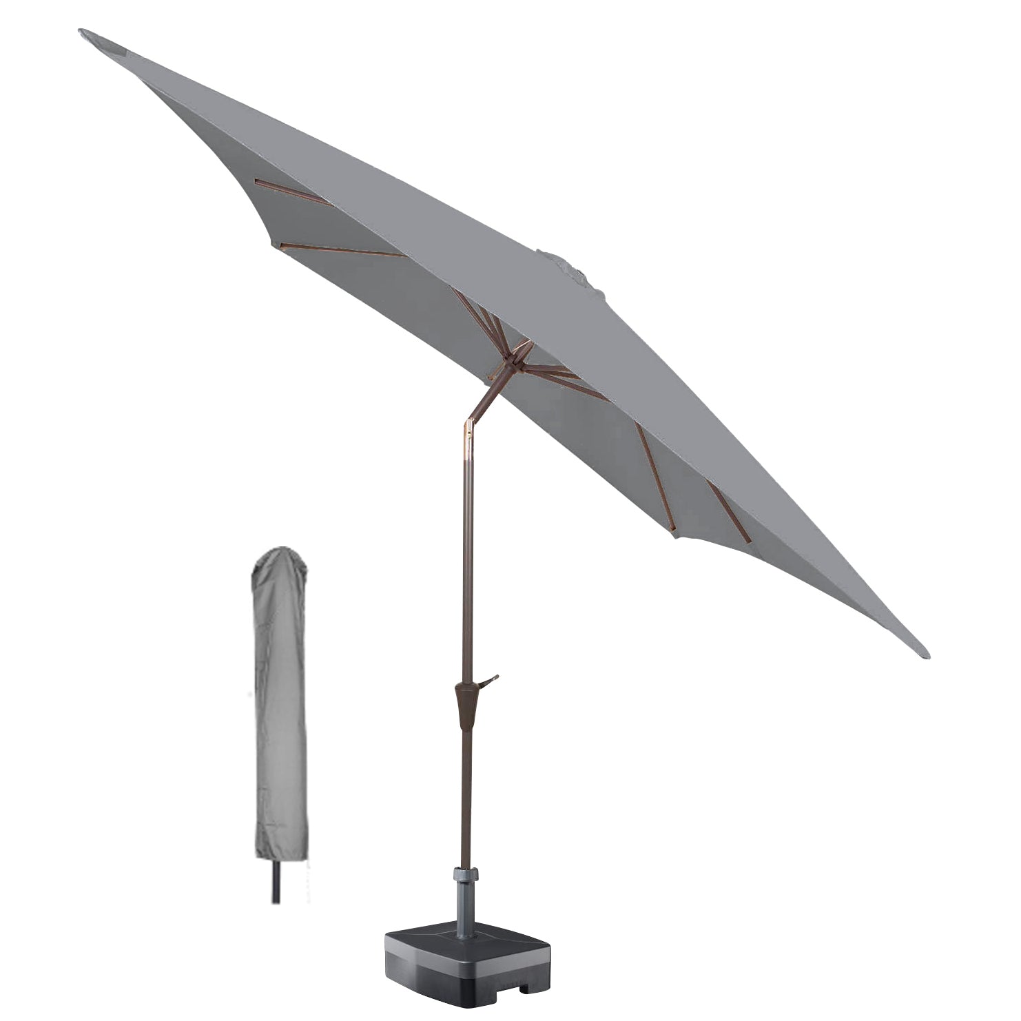 Kopu® quadratischer Sonnenschirm Altea 230x230 cm mit Bezug - Hellgrau
