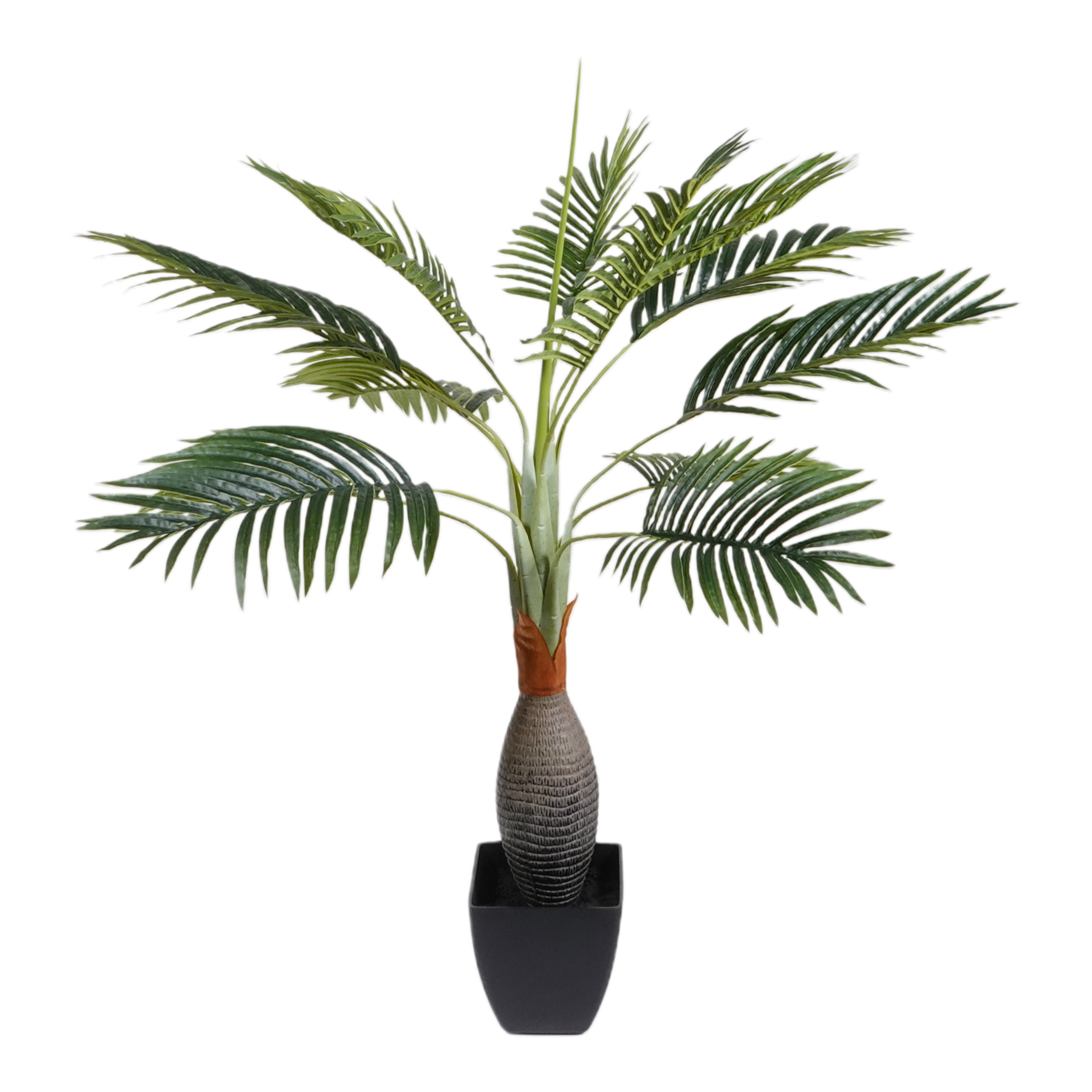 Kopu® Kunstplant Kentiapalm 100 cm 12 varens - zwarte pot - Nepplant