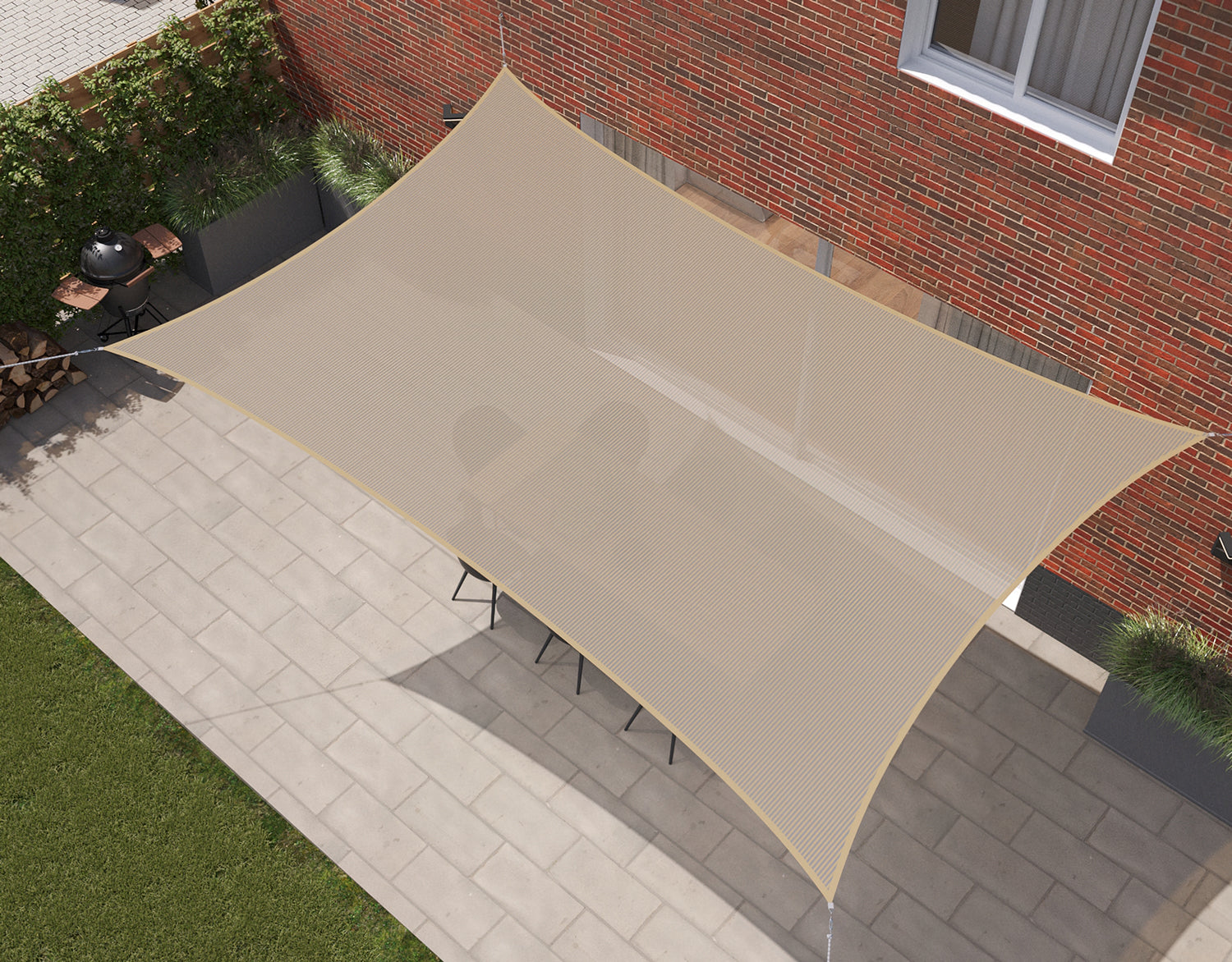 Kopu® Schaduwdoek Rechthoek 280 gram Waterdoorlatend 4x6 m - Beach