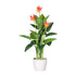 Kopu® Kunstpflanze Guzmania 105 cm mit 3 orangefarbenen Blüten - Kunstpflanze