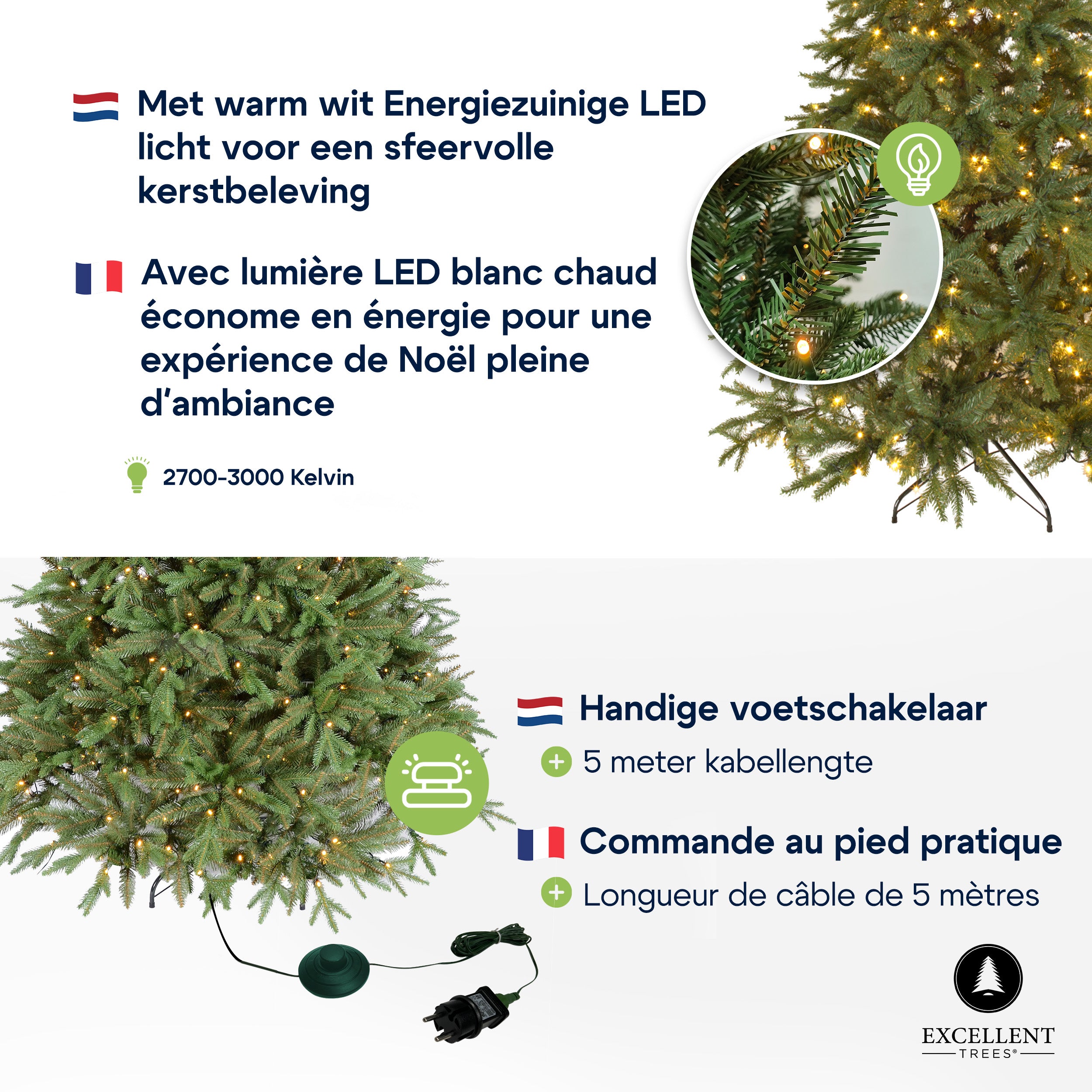 Excellent Trees® LED Ulvik 300 cm - Premium XL Kerstboom met 860 lampjes - ⌀178cm - 300cm