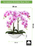 Kopu® Kunstbloem Orchidee 53 cm Roze met Schaal Ovaal - Phalenopsis