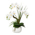 Kopu® Kunstbloem Orchidee 46 cm Wit met Bloempot - Phalaenopsis