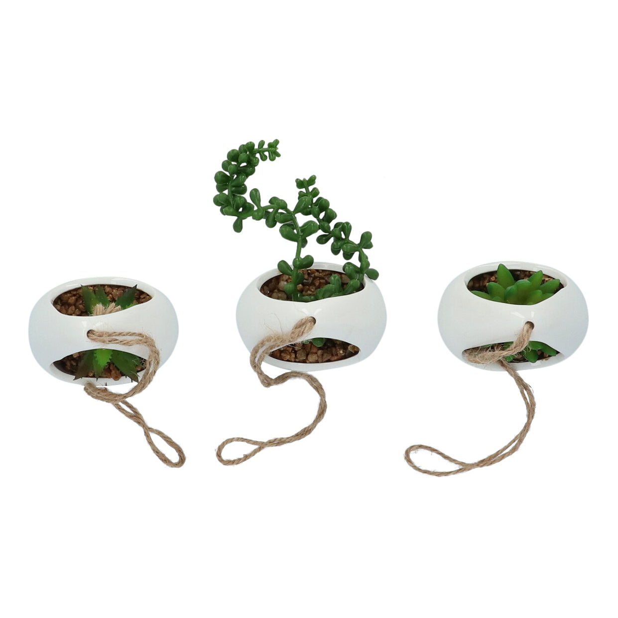 GreenDream® Kunstplanten - 3 stuks Hangplanten in Hanger - Cadeautip