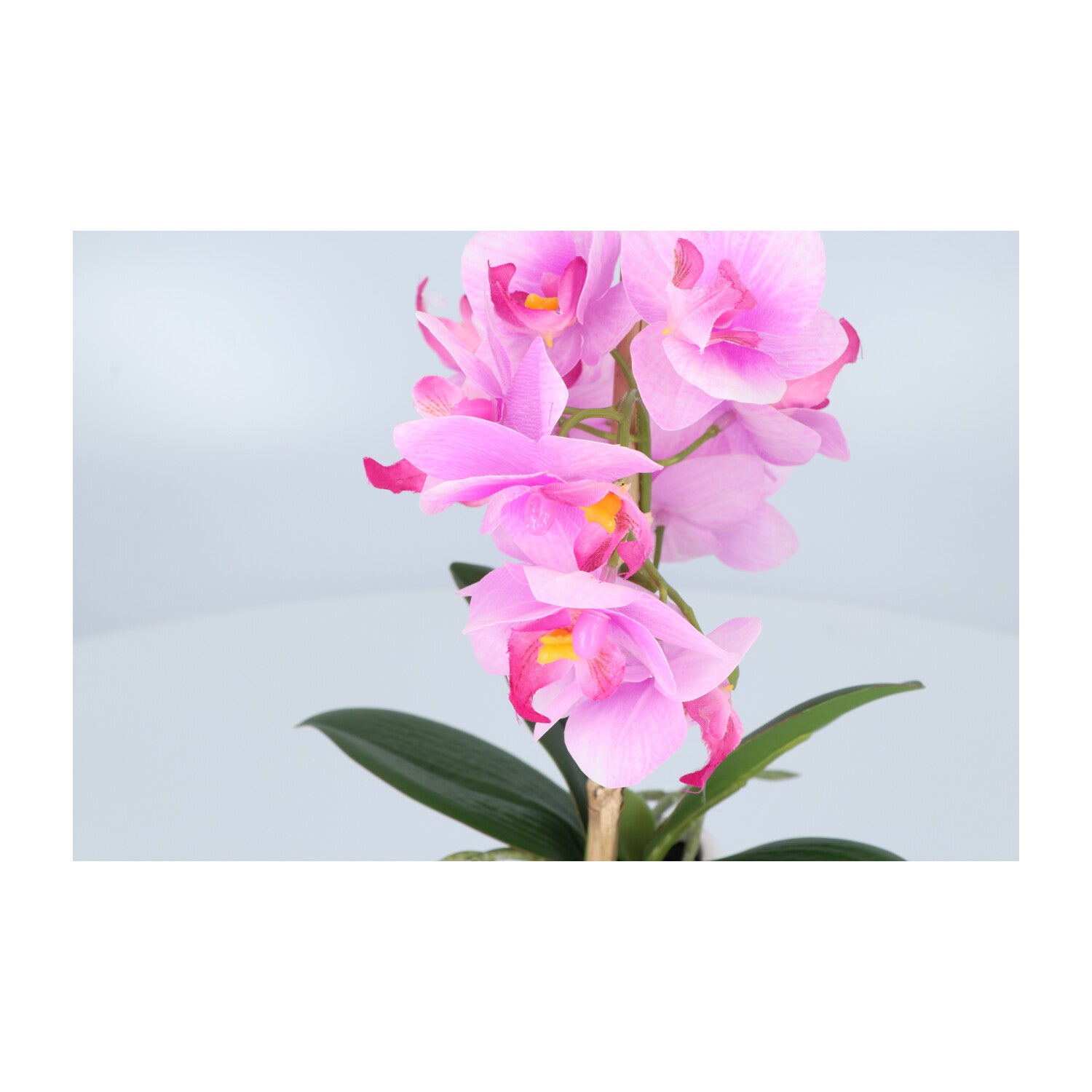 Kopu® Kunstplant Orchidee 33 cm in witte Sierpot 13x9cm - Roze