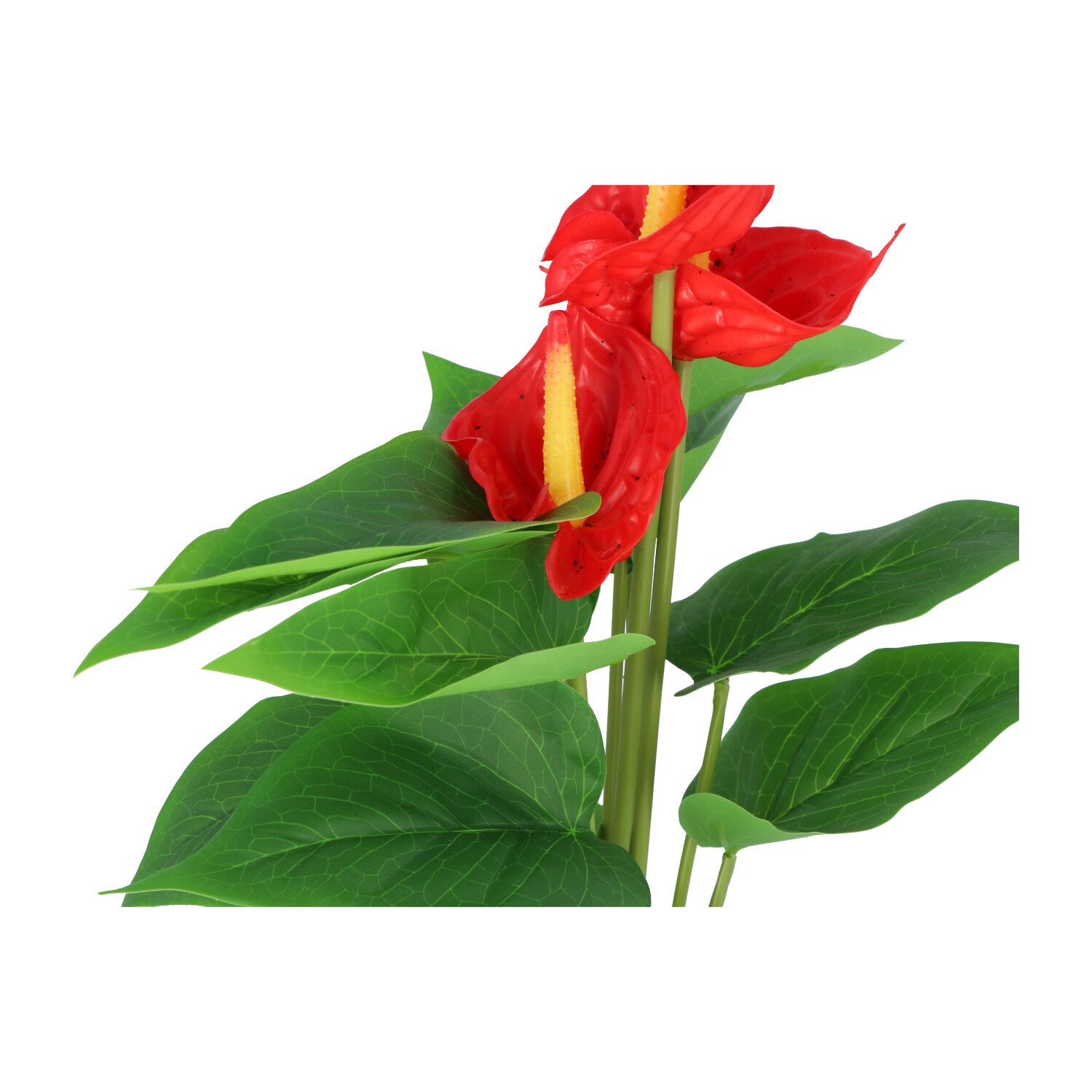 Kopu® 2 stuks Anthurium Kunstplant 40 cm - 3 bloemen - Flamingoplant