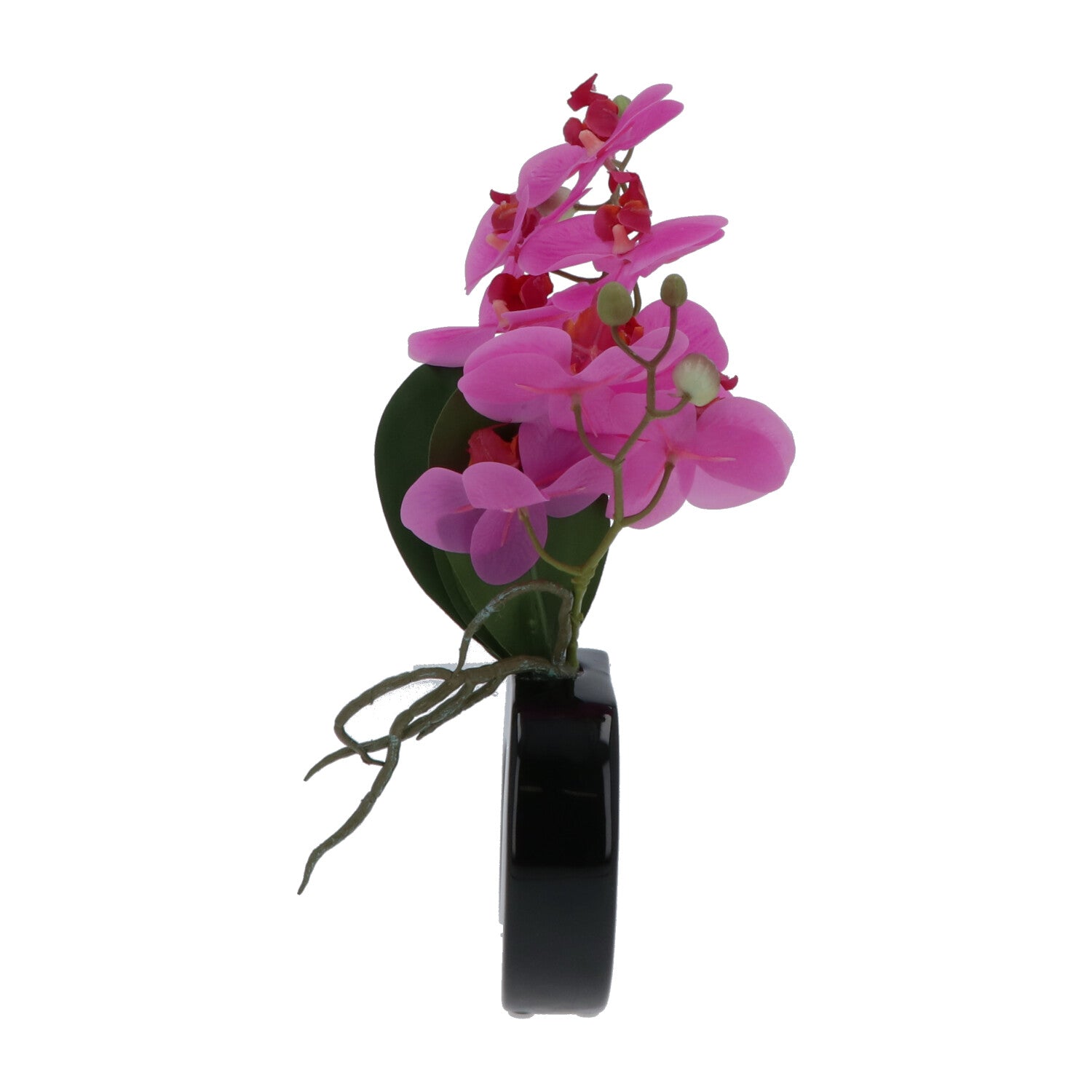 Kopu® Künstliche Blume Flieder-Orchidee 35 cm in schwarzer Vase – Phalenopsis