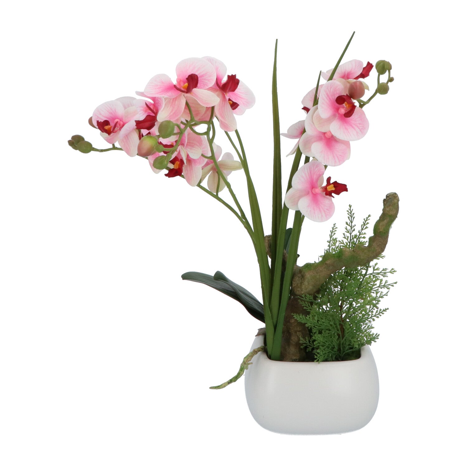 Kopu® Künstliche Blumen-Orchidee, 46 cm, lila Blumentopf, quadratisch – Phalaenopsis