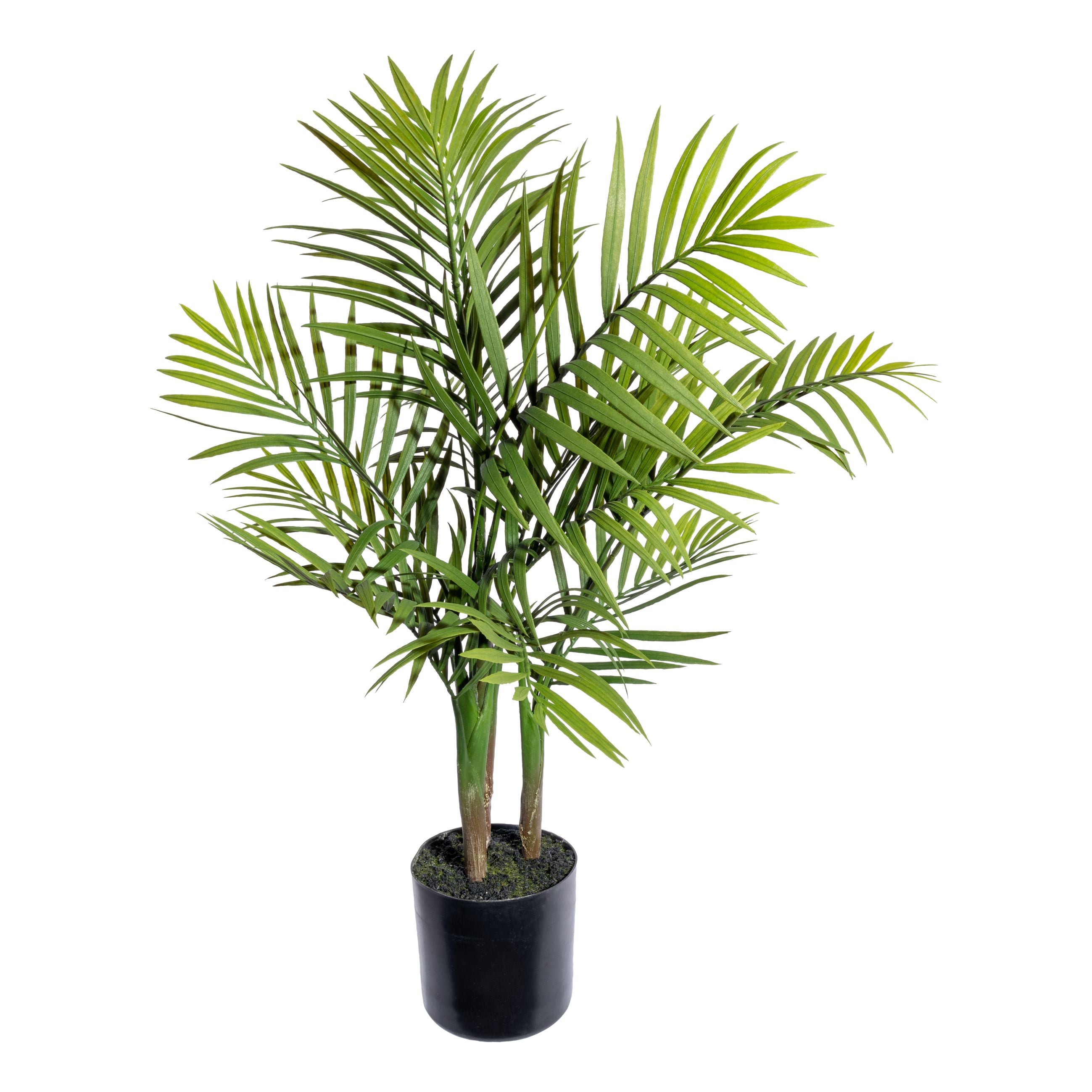 Kopu® Kunstpflanze Bergpalme 65 cm 3 Stämme - im schwarzen Topf - Kunstpflanze