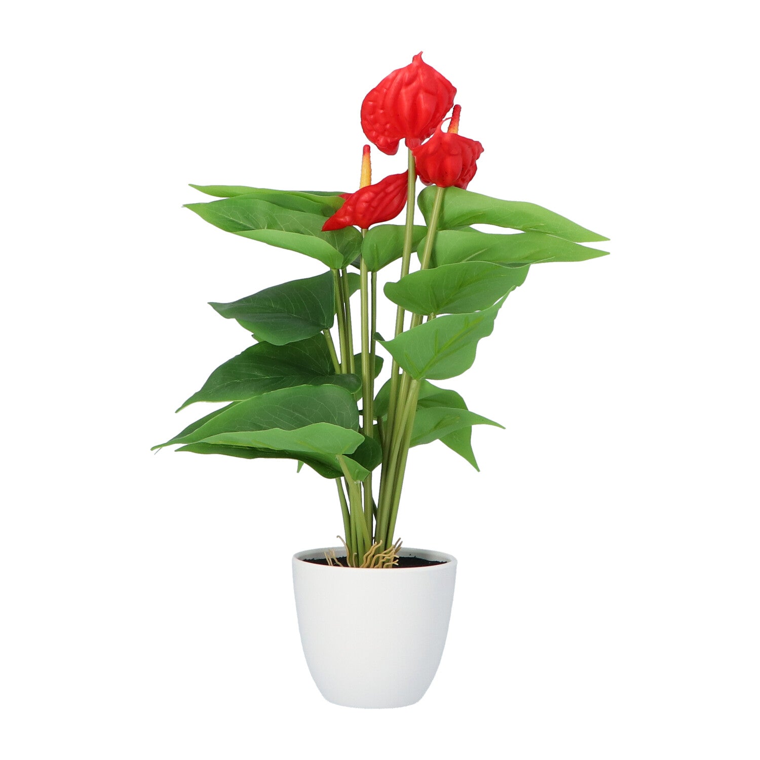 Kopu® 2 stuks Anthurium Kunstplant 40 cm - 3 bloemen - Flamingoplant