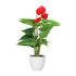 Kopu® 2 stuks Anthurium Kunstplant 40 cm - 3 bloemen - Flamingoplant