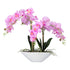 Kopu® Kunstbloem Orchidee 53 cm Roze met Schaal Ovaal - Phalenopsis