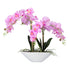 Kopu® Kunstbloem Orchidee 53 cm Roze met Schaal Ovaal - Phalenopsis