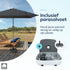 Kopu® Leon Parasol Rechthoek 150x250 cm - met Hoes en Voet - Grijs