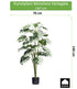 Kopu® Kunstplant Monstera Variegata Half Moon 140 cm - 25 bladeren
