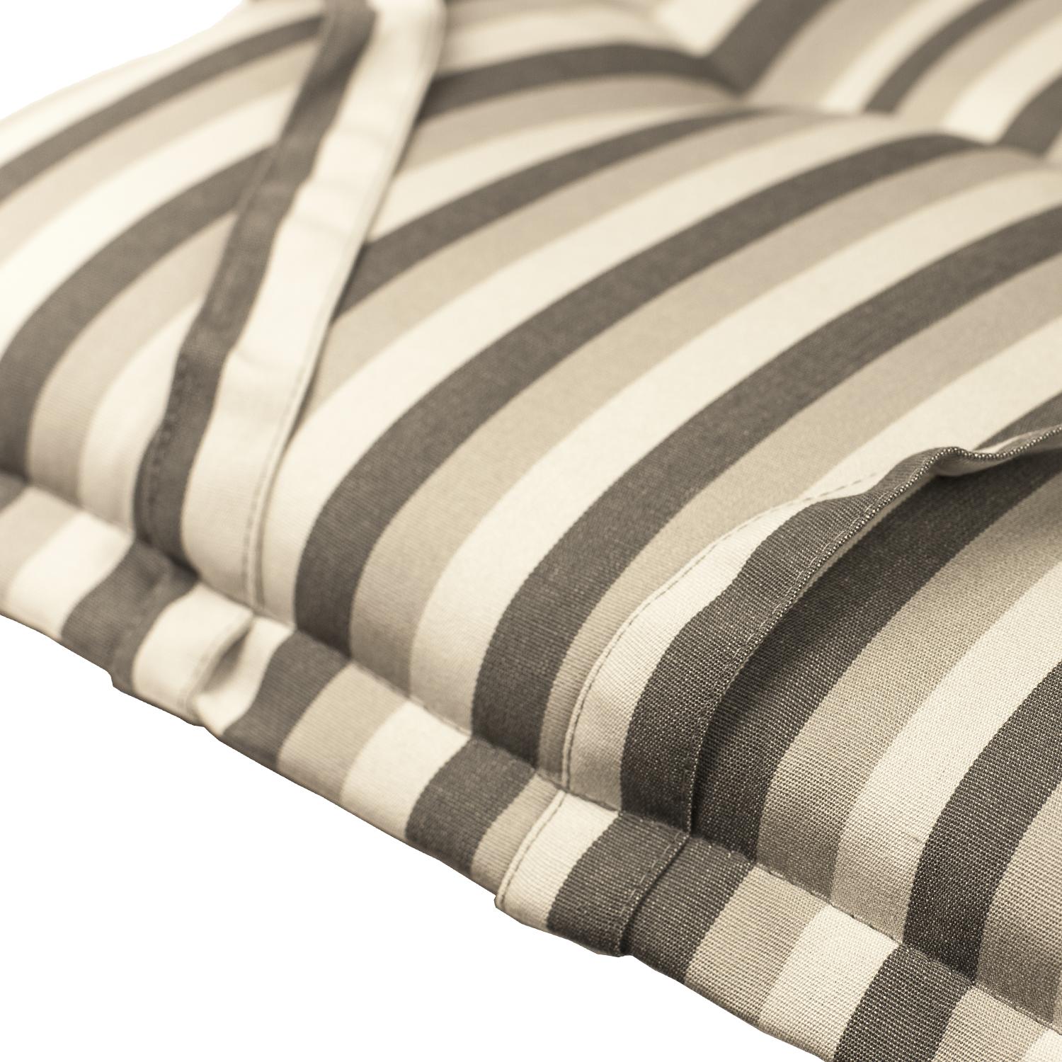 Kopu® Lines Grey - Comfortabel Tuinkussen Hoge Rug - Grijs gestreept