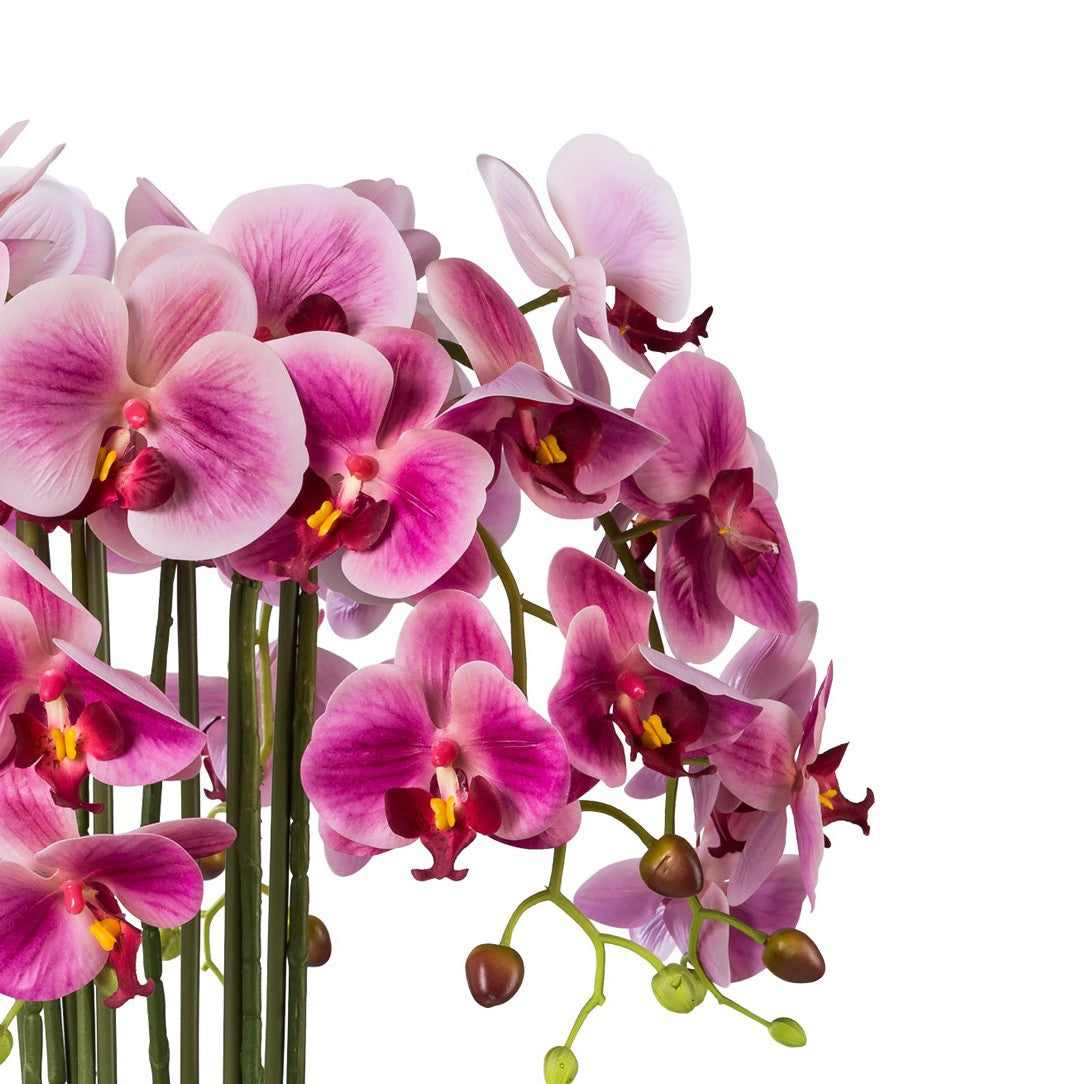 Kopu® Kunstbloem Orchidee 54 cm Roze met Schaal - Phalenopsis