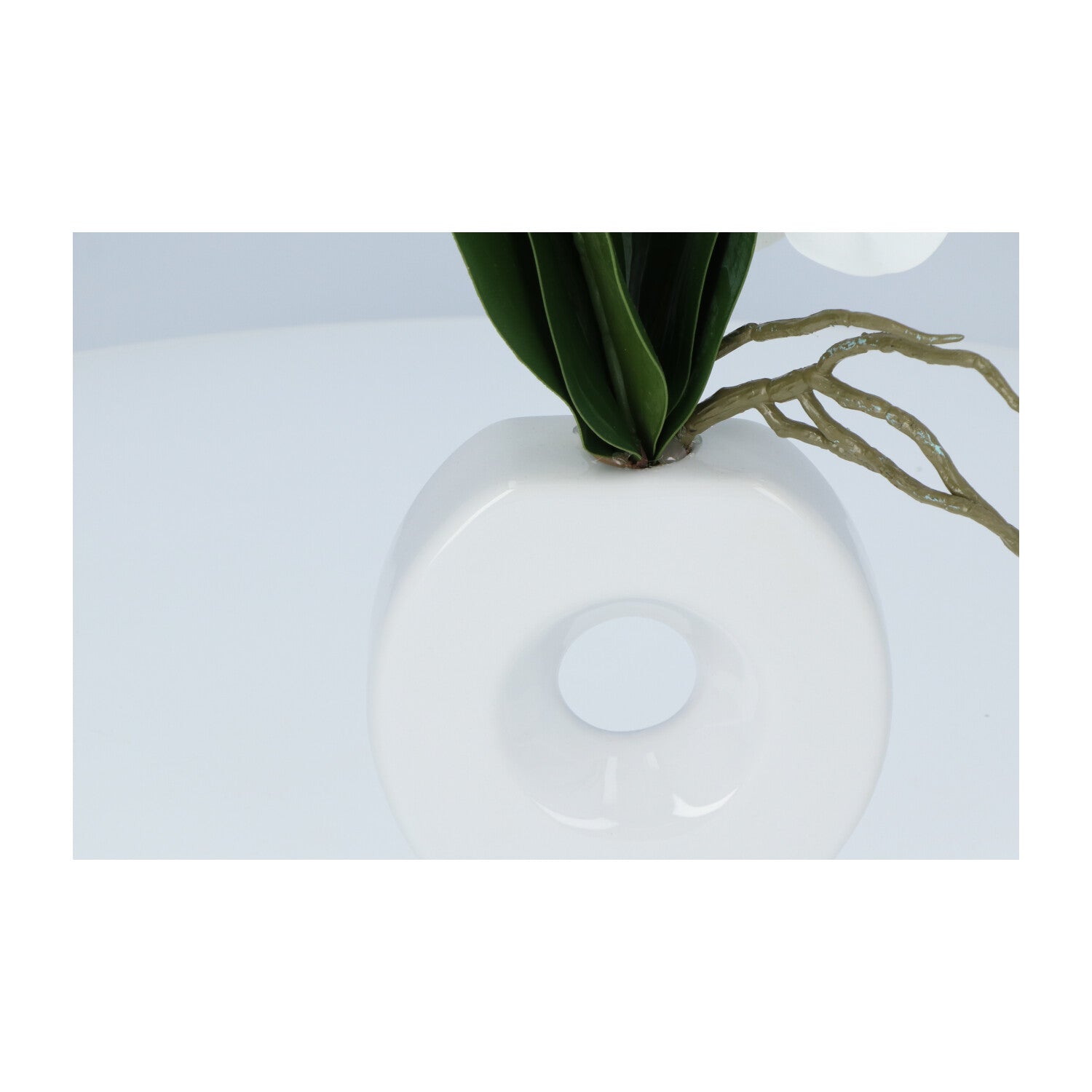 Kopu® Künstliche Blume Weiße Orchidee 35 cm in schöner weißer Vase – Phalenopsis