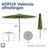 Kopu® Valencia Parasol Rond 300 cm met Beschermhoes en Voet - Olijf