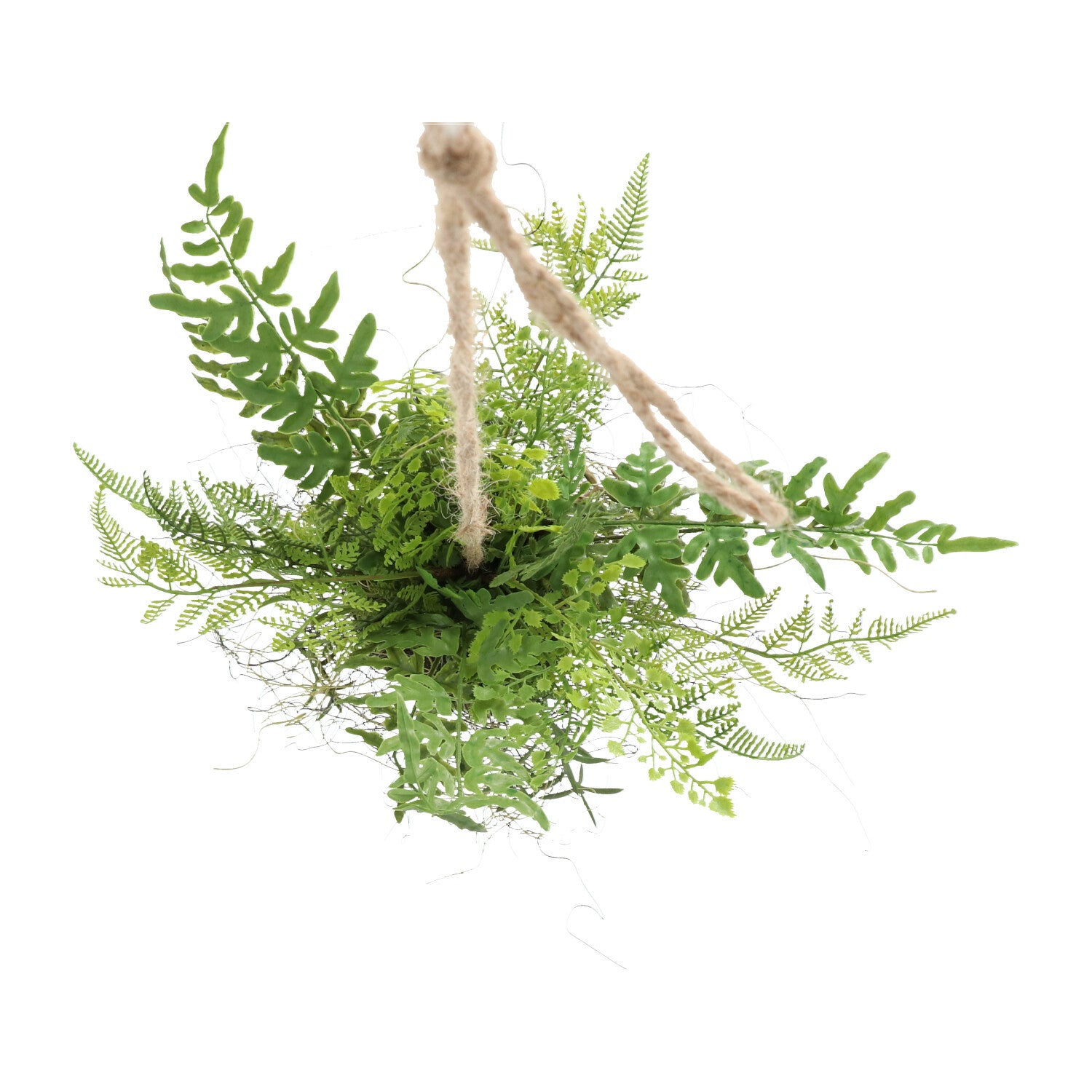 Kopu® Kunstplant BOL met diverse Varen Hangplanten 25 cm - Groen