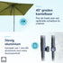 Kopu® Leon Parasol Hoogteverstelbaar 150x250cm met Hoes - Olijfgroen