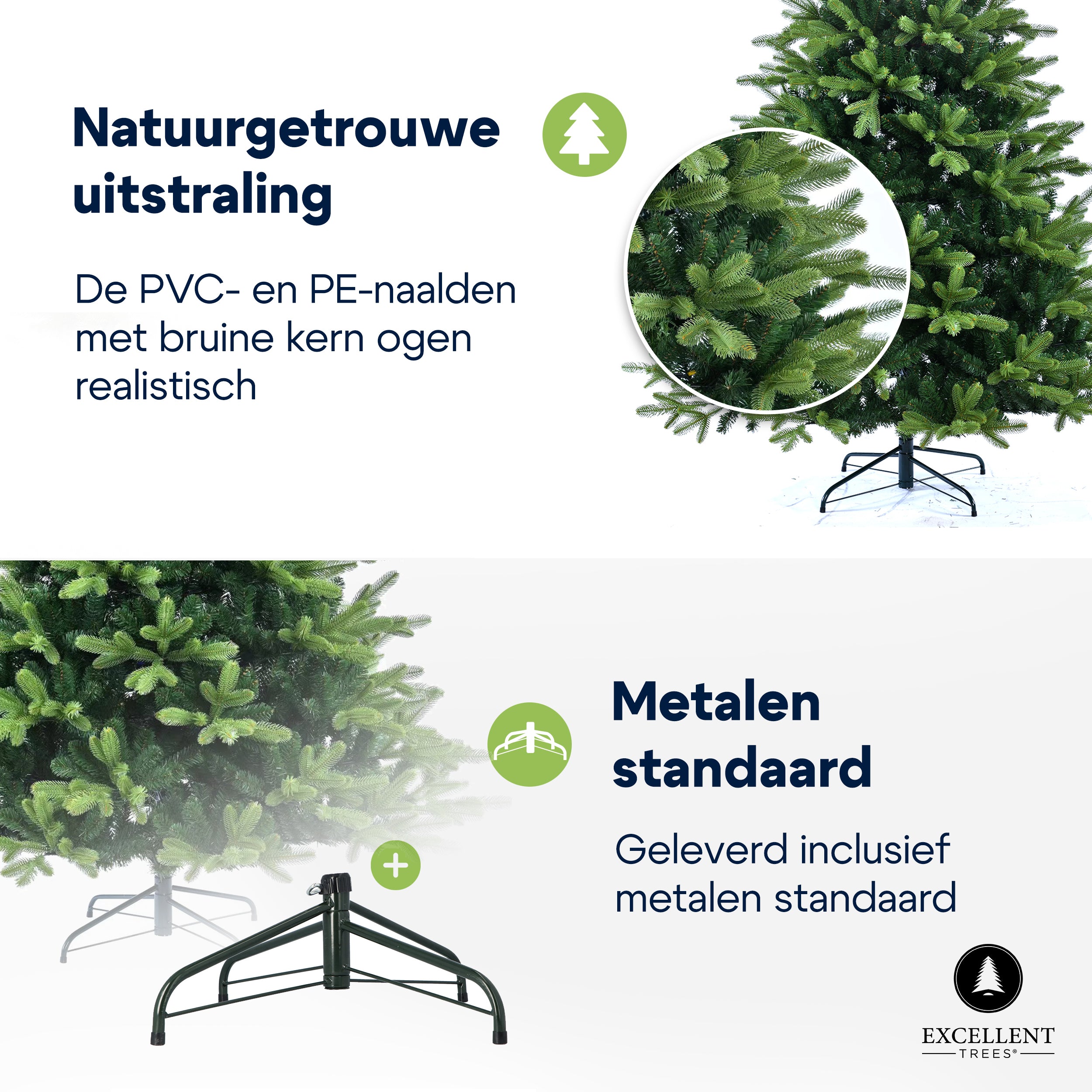 Kerstboom Excellent Trees® Hallvik 150 cm - PE+PVC uitvoering ⌀95cm - ↕150cm