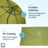 Kopu® Sevilla Parasol Rechthoek 200x300 cm met Hoes - Balkonparasol Olijfgroen
