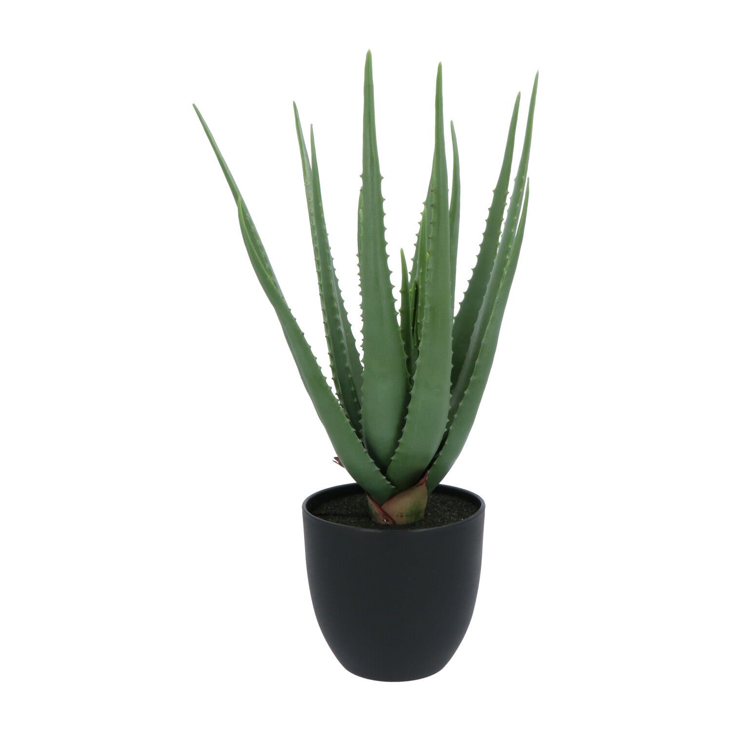 Kopu® Kunstpflanze Aloe Vera 55 cm im schwarzen Blumentopf - 17 Blätter