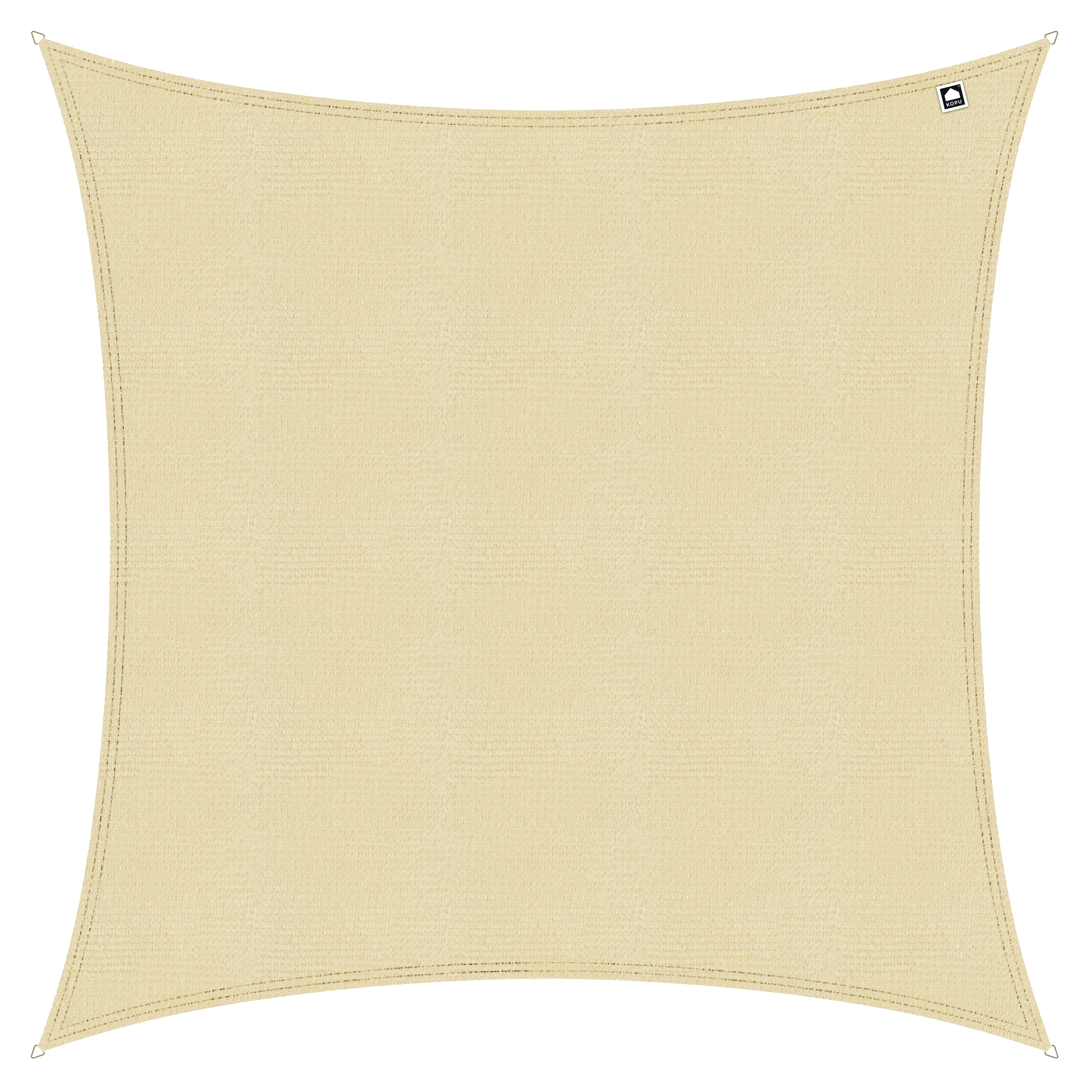 Kopu® Sonnensegel, quadratisch, 280 Gramm, wasserdurchlässig, 3 x 3 m – Creme