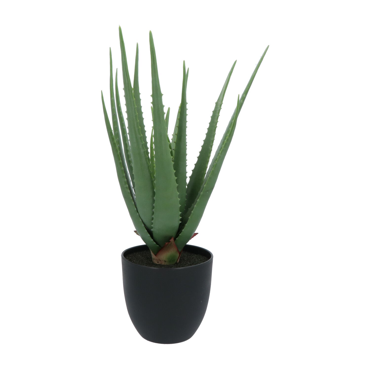 Kopu® Kunstpflanze Aloe Vera 55 cm im schwarzen Blumentopf - 17 Blätter