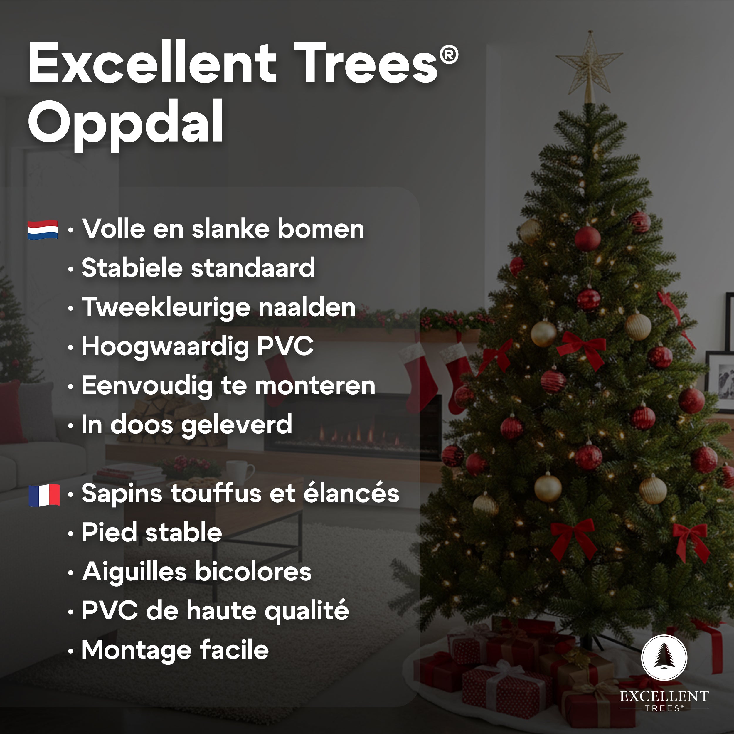 Excellent Trees® Oppdal 240 cm Slanke Kunstkerstboom - ⌀125cm - 240cm