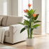 Kopu® Kunstpflanze Guzmania 105 cm mit 3 orangefarbenen Blüten - Kunstpflanze
