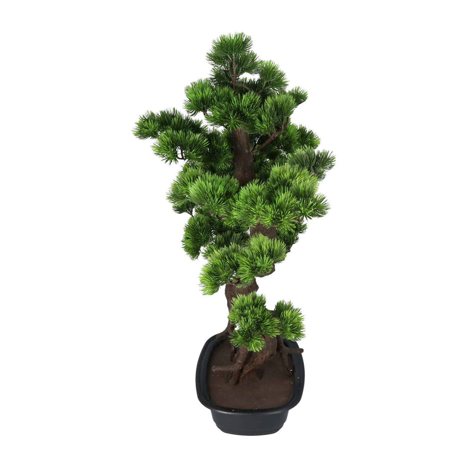 Kopu® Kunstpflanze Bonsai 65 cm Kiefer mit schwarzem Topf – Bonsai-Baum – kopu