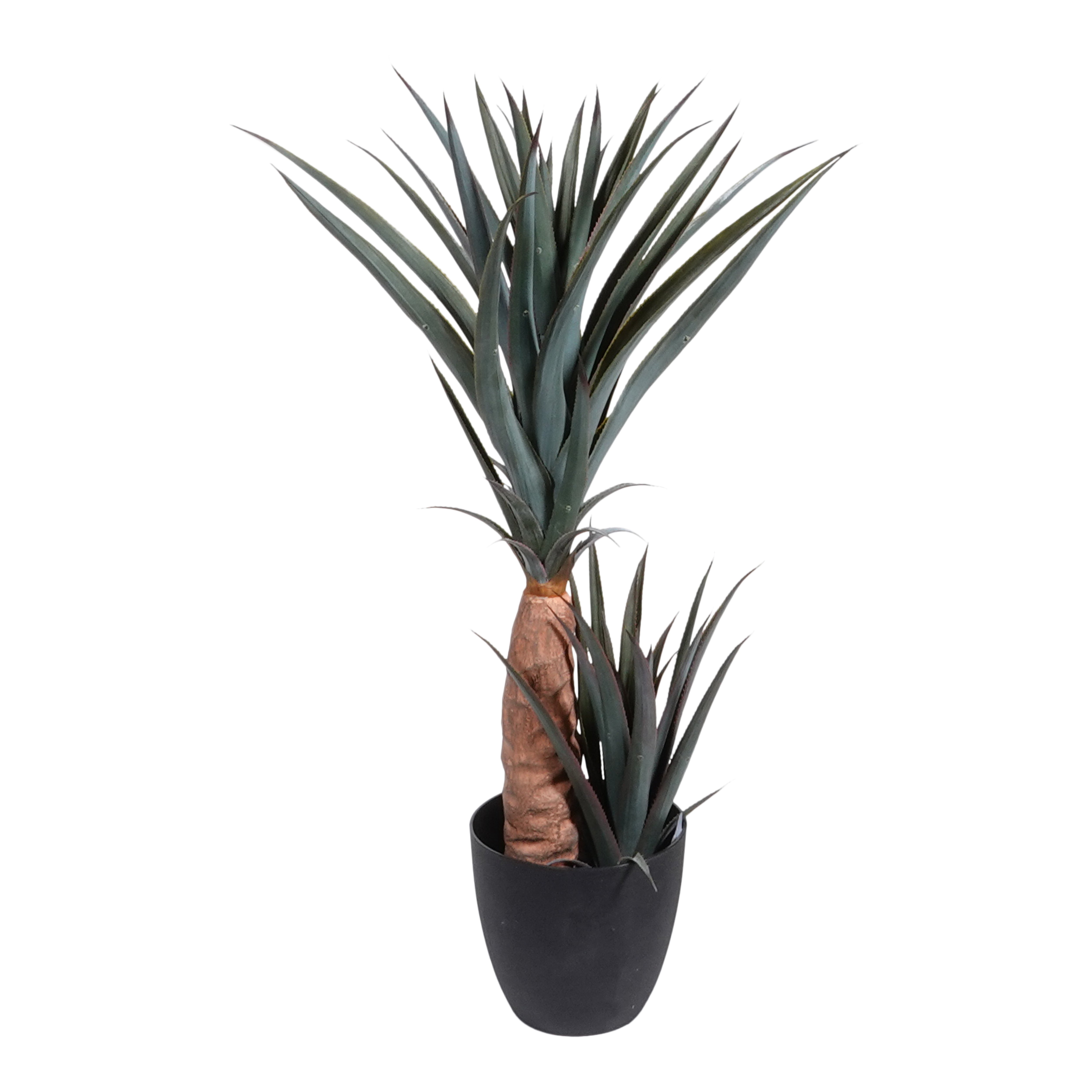 Kopu® Kunstpflanze Agave 80 cm im schwarzen Topf – 2 Stämme – Kunstpflanze