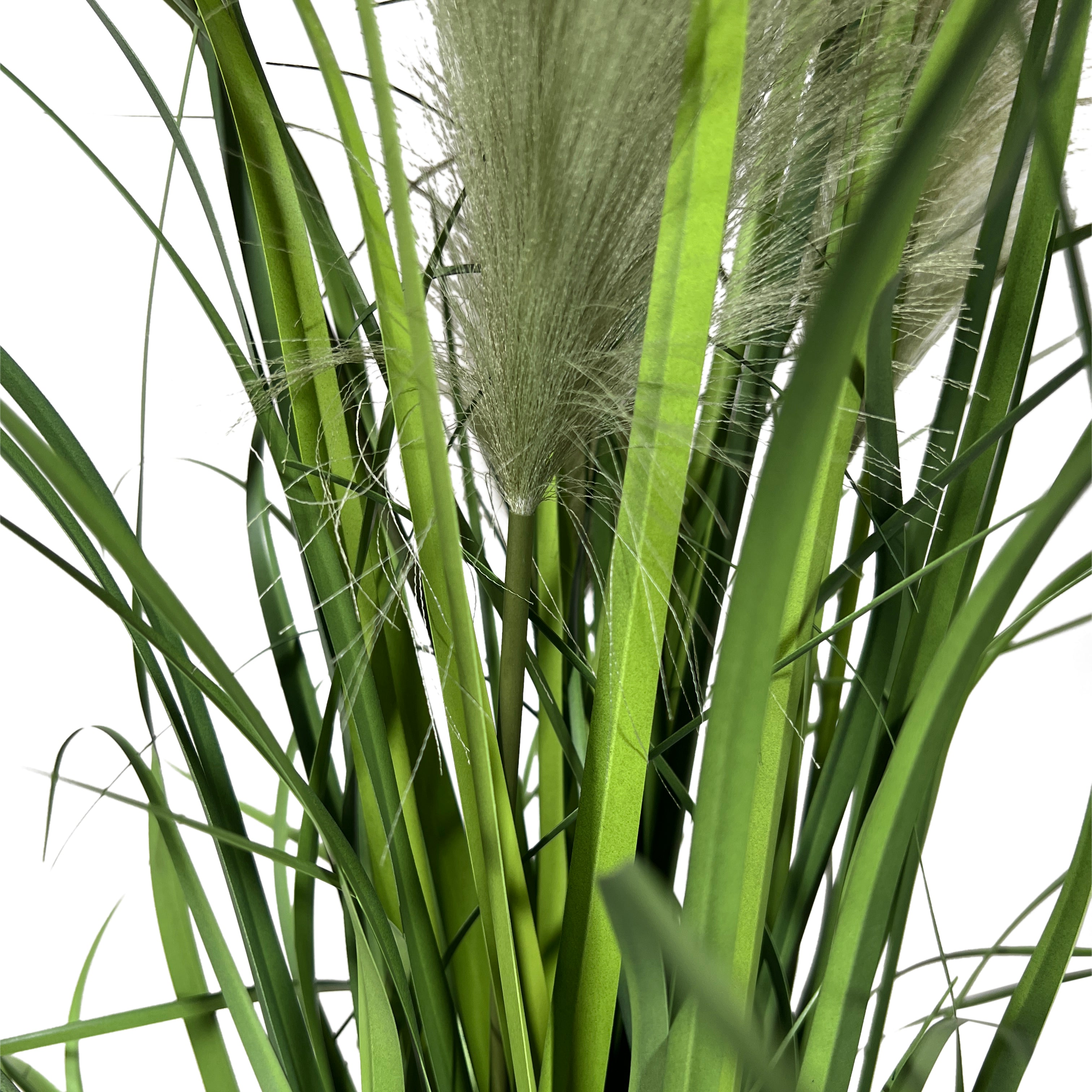 Kopu® Kunstplant Chinees Riet 120 cm - 4 pluimen - in zwarte pot