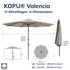 Kopu® Valencia Parasol Rond 300 cm met Beschermhoes - Taupe